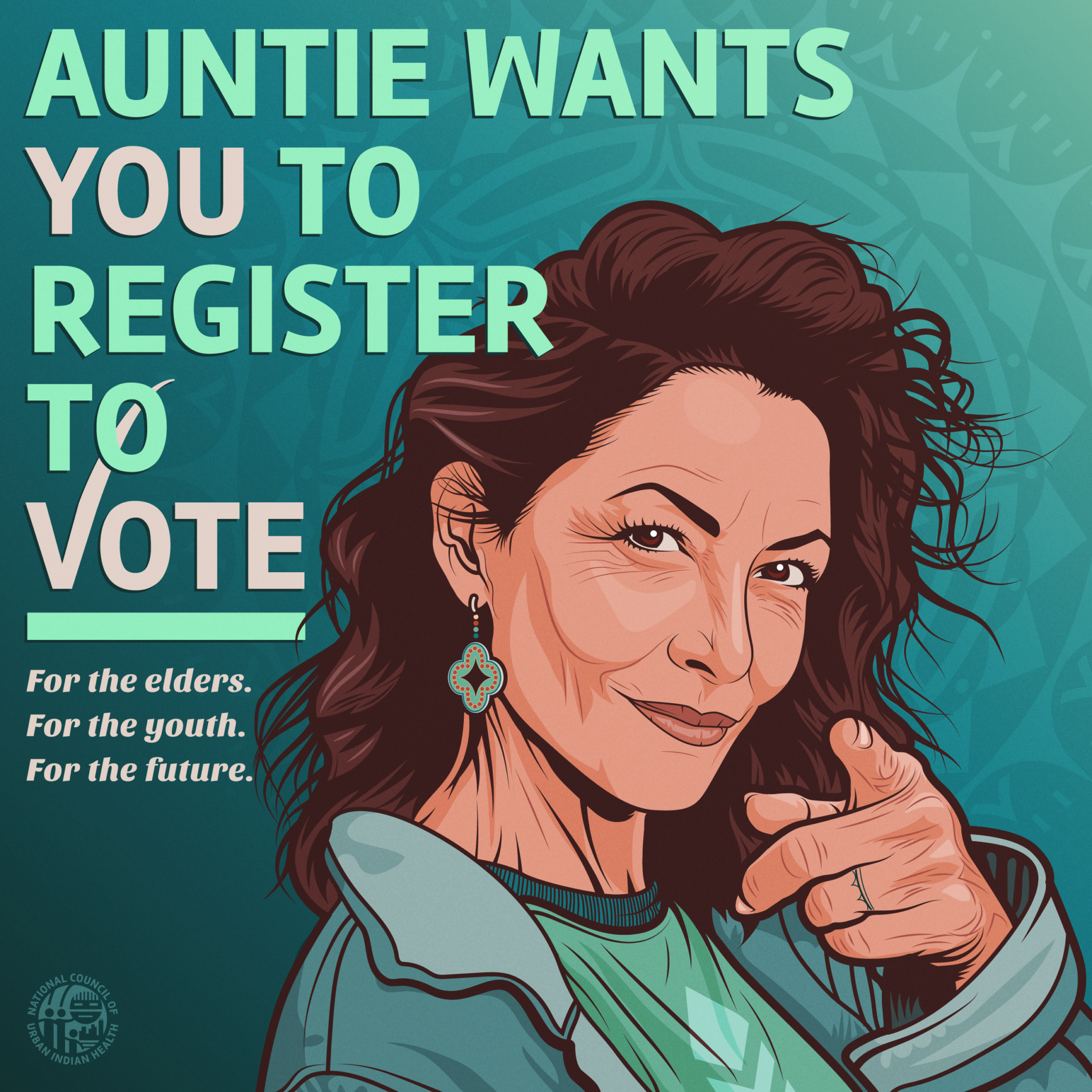 Auntie Wants You to Vote Poster Blue