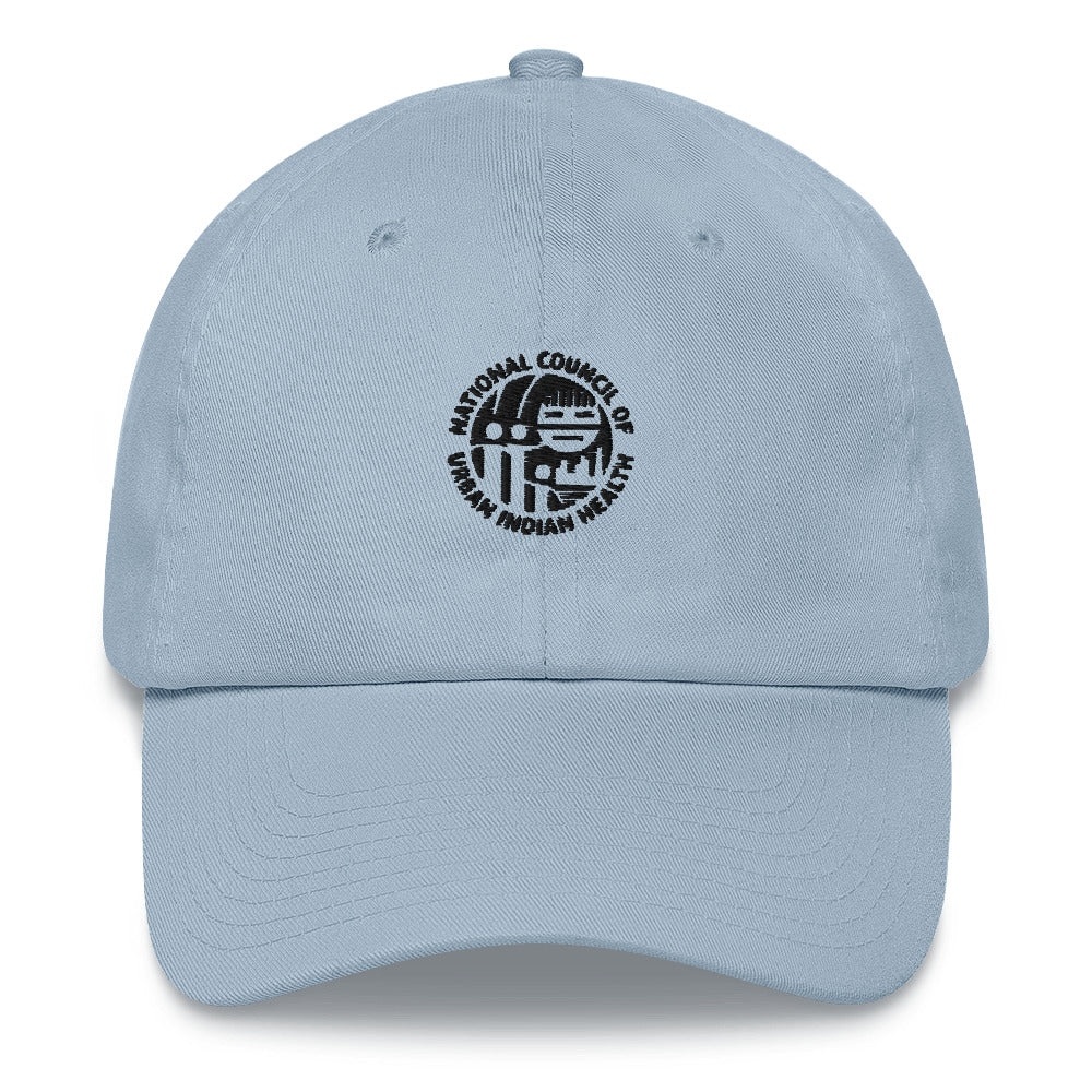 Hat with black logo