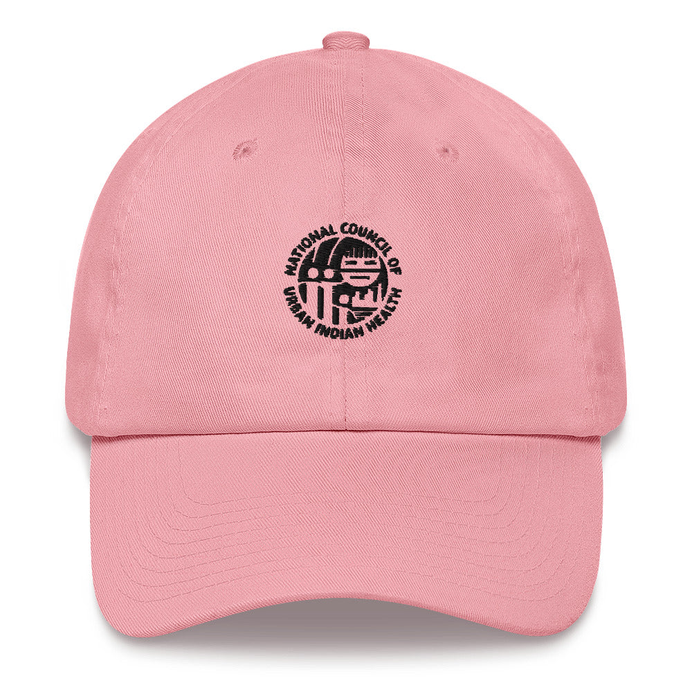 Hat with black logo
