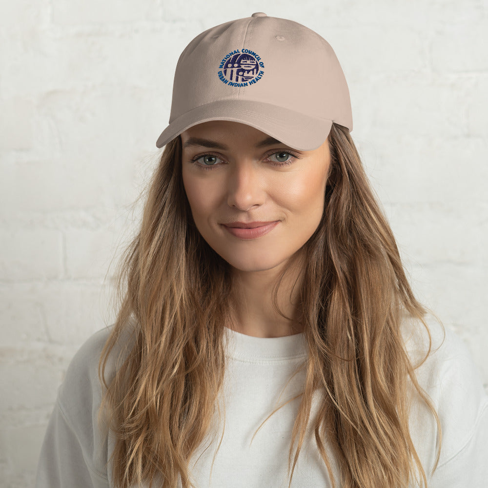 Hat with blue logo