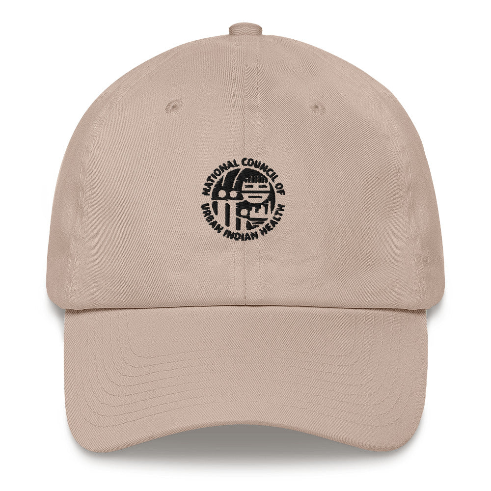 Hat with black logo