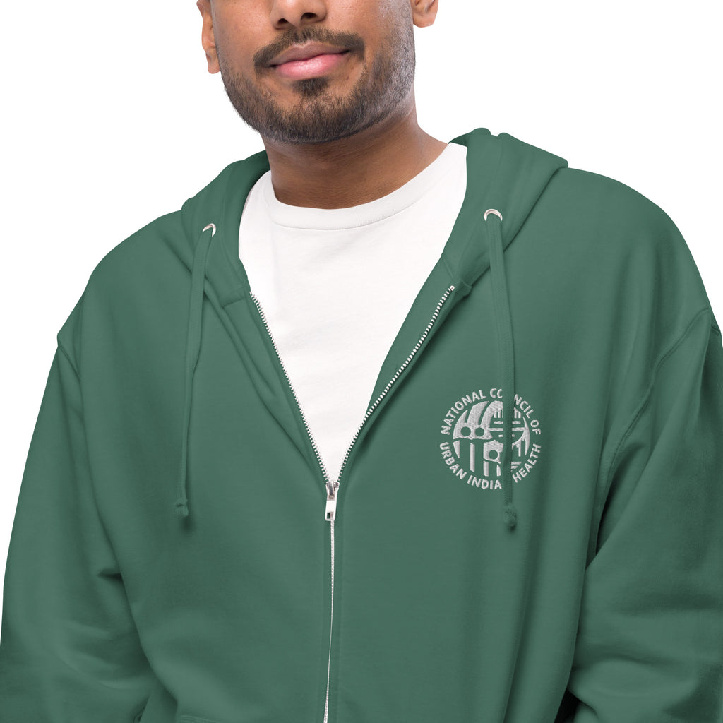Unisex fleece zip up hoodie