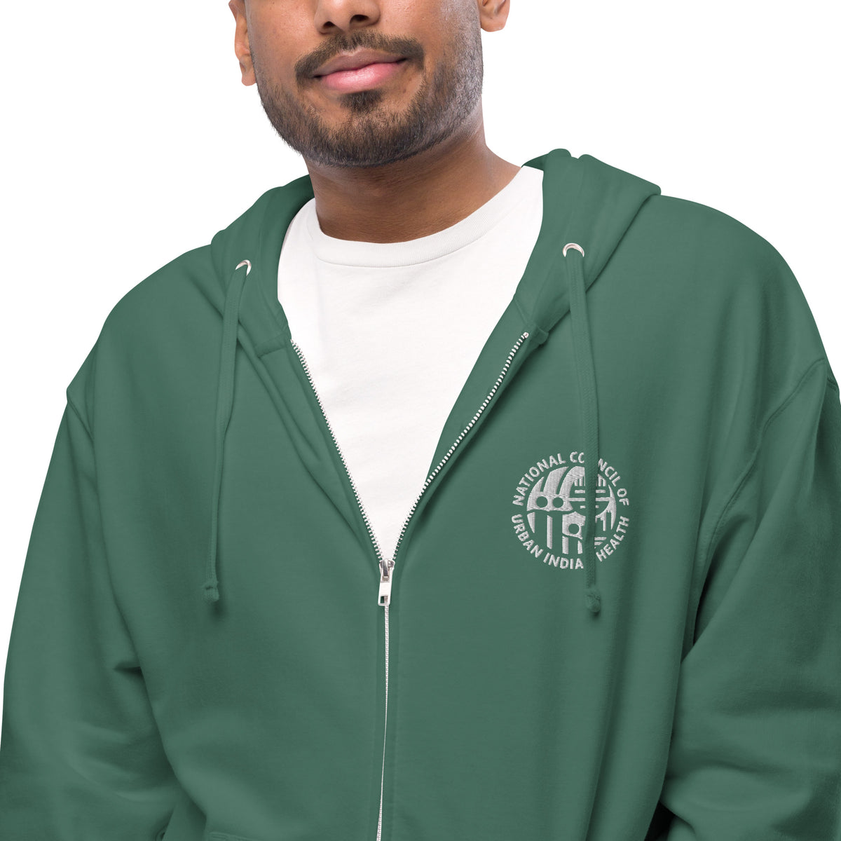 Unisex fleece zip up hoodie