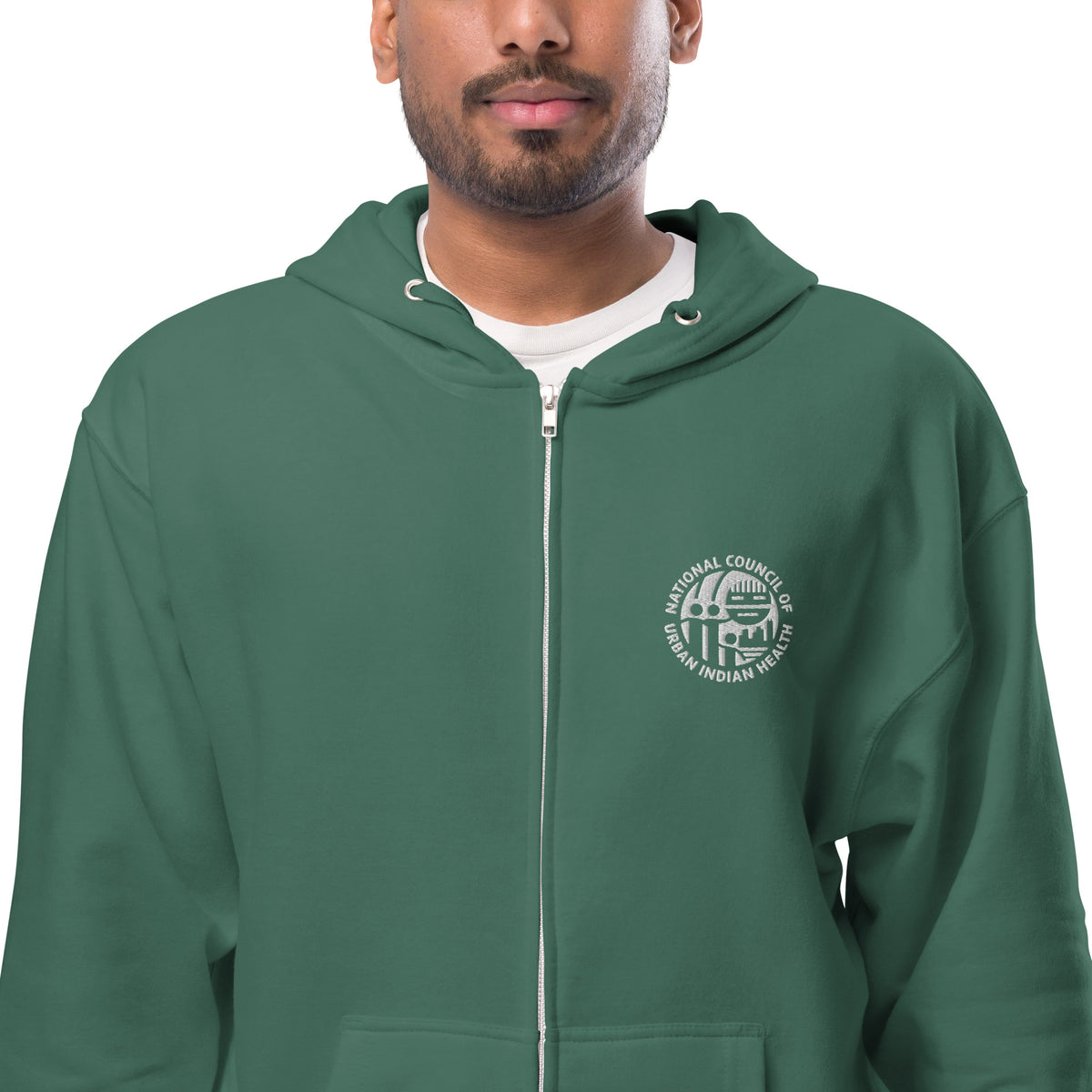Unisex fleece zip up hoodie