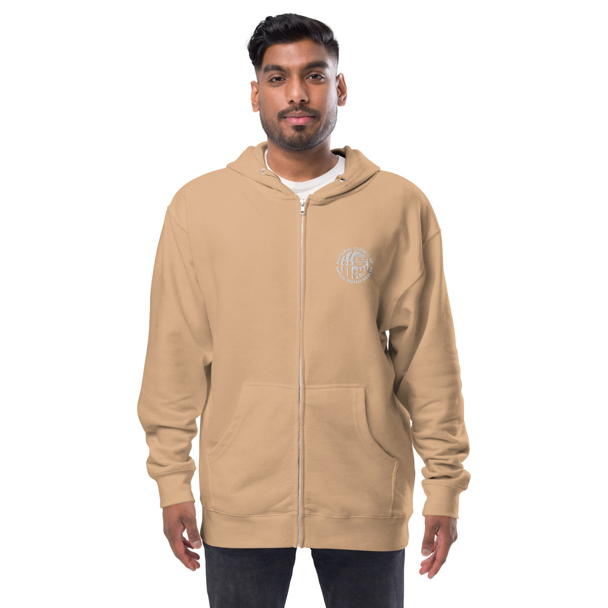 Unisex fleece zip up hoodie