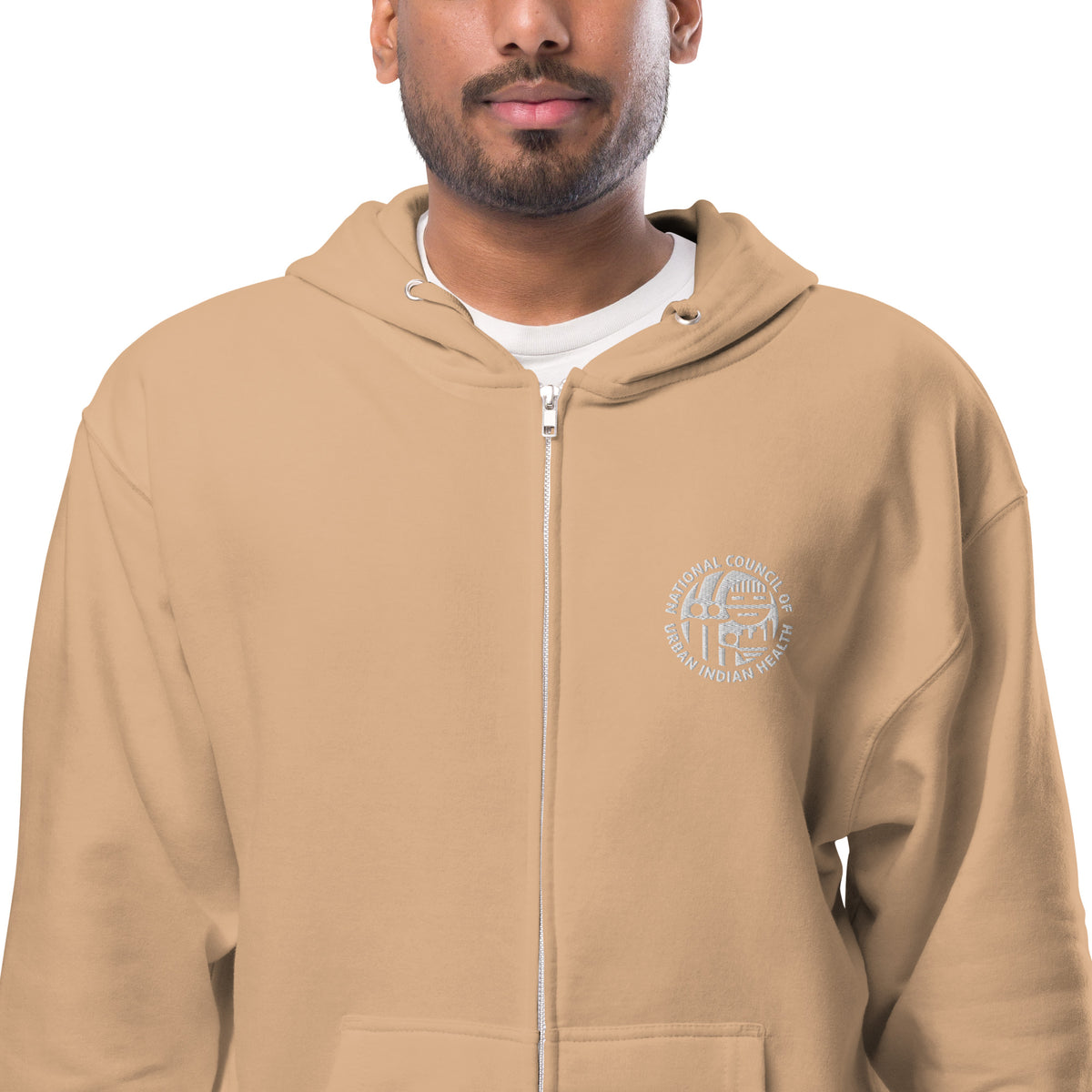 Unisex fleece zip up hoodie