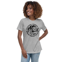 Load image into Gallery viewer, Women&#39;s Relaxed T-Shirt with Black Logo
