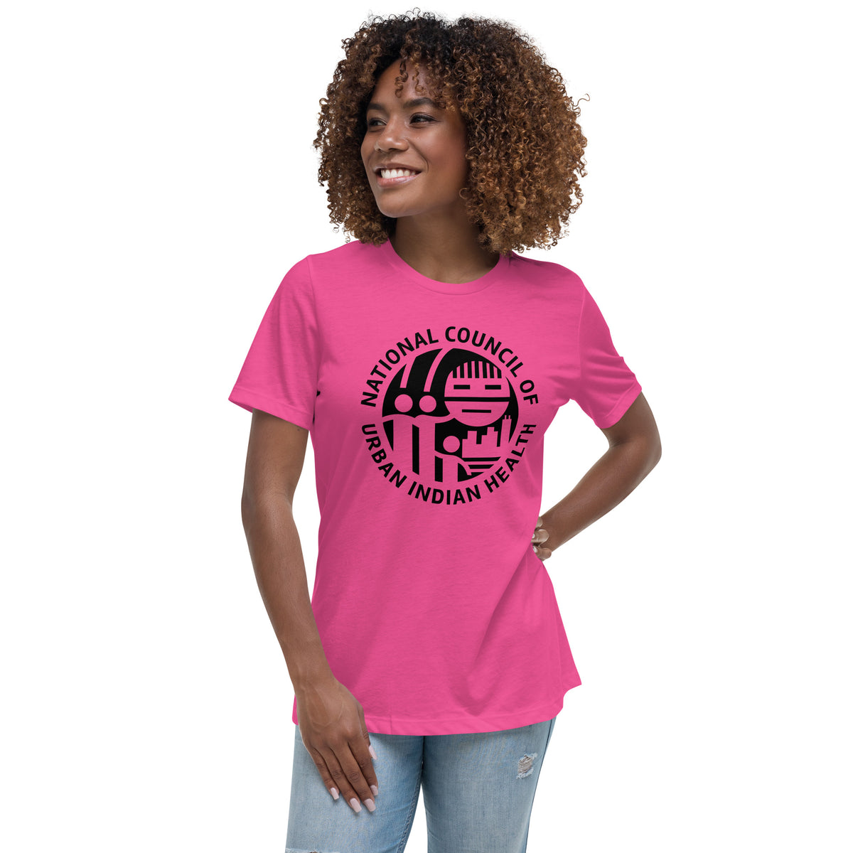 Women's Relaxed T-Shirt with Black Logo