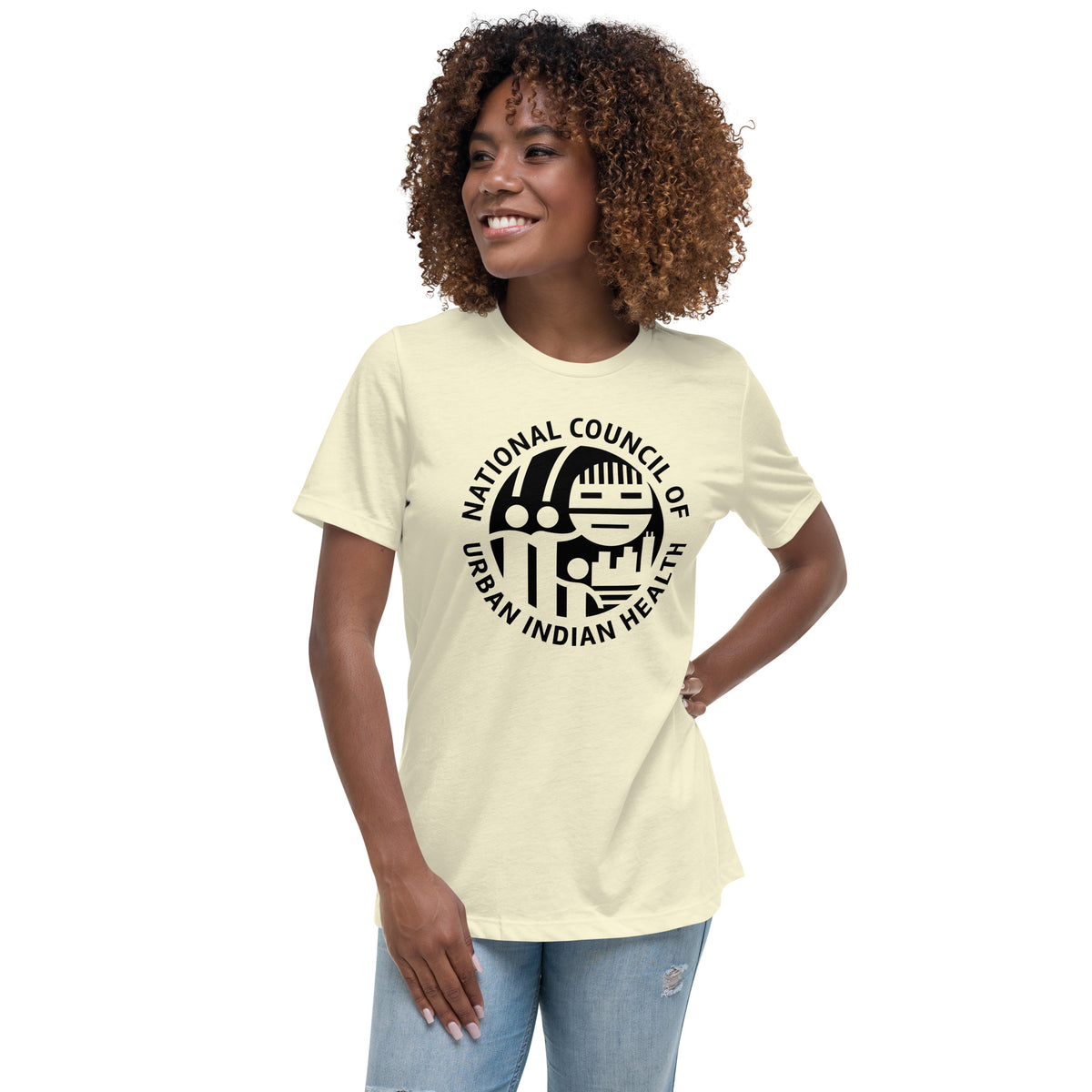 Women's Relaxed T-Shirt with Black Logo