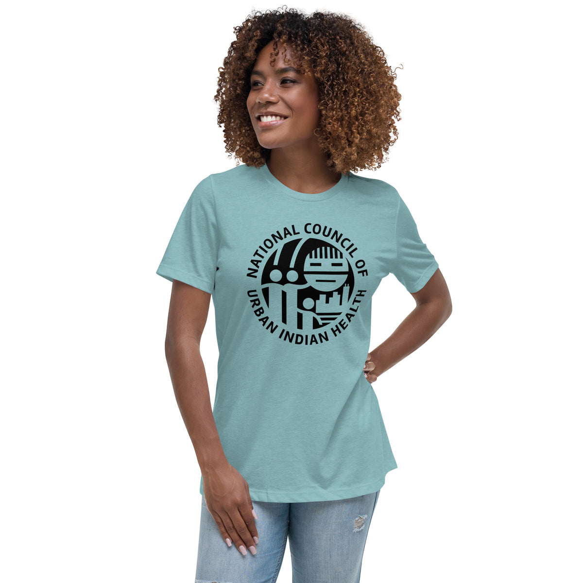 Women's Relaxed T-Shirt with Black Logo