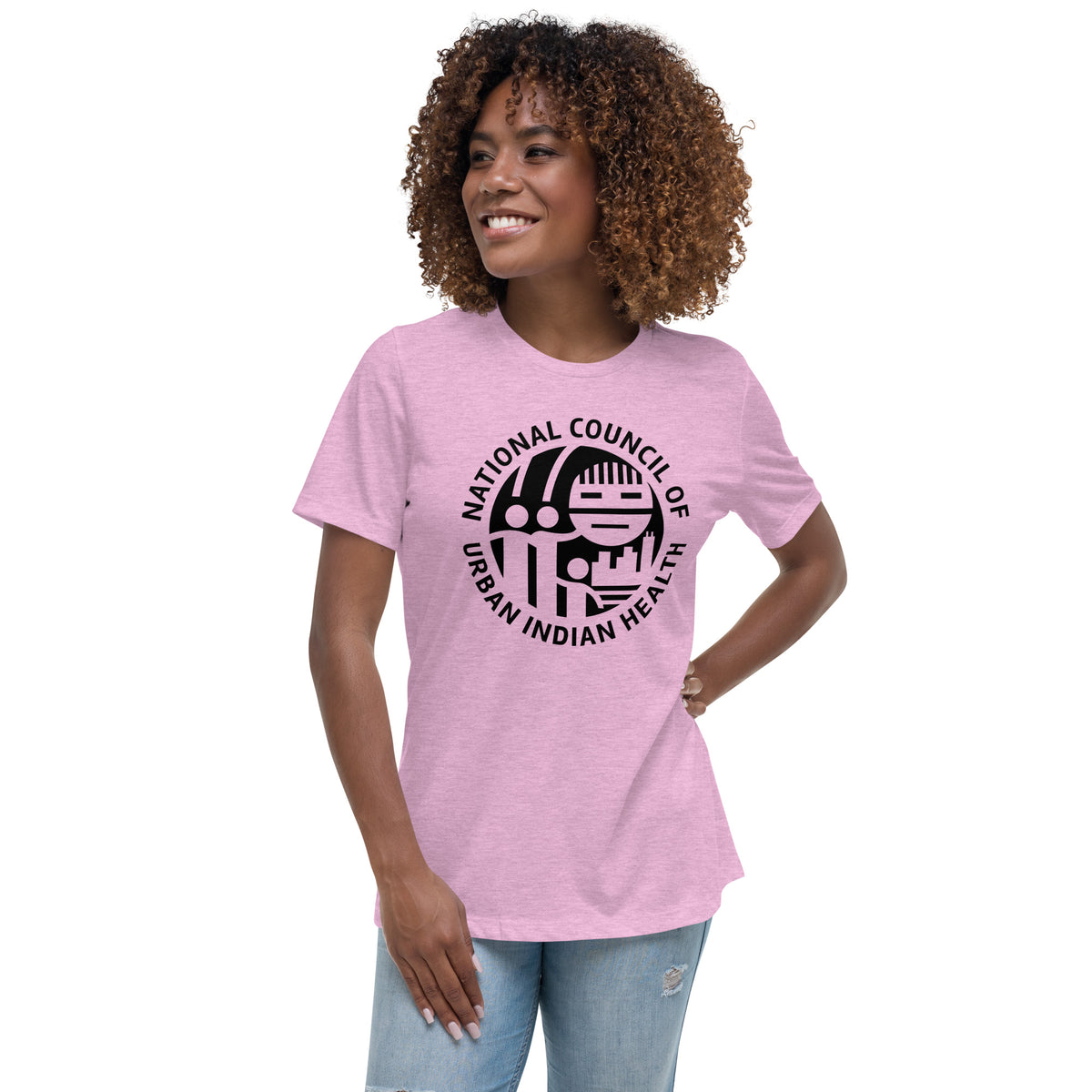 Women's Relaxed T-Shirt with Black Logo