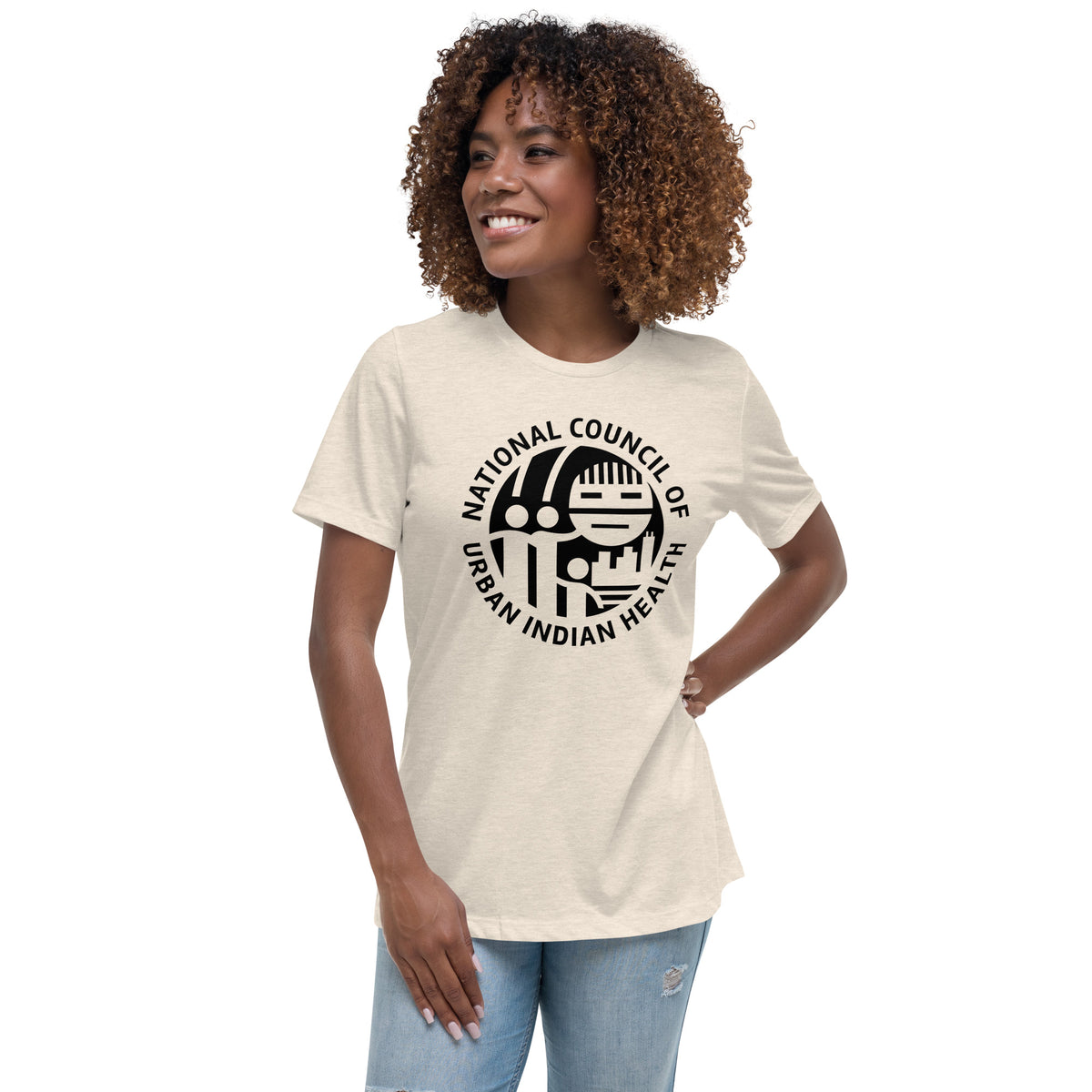 Women's Relaxed T-Shirt with Black Logo