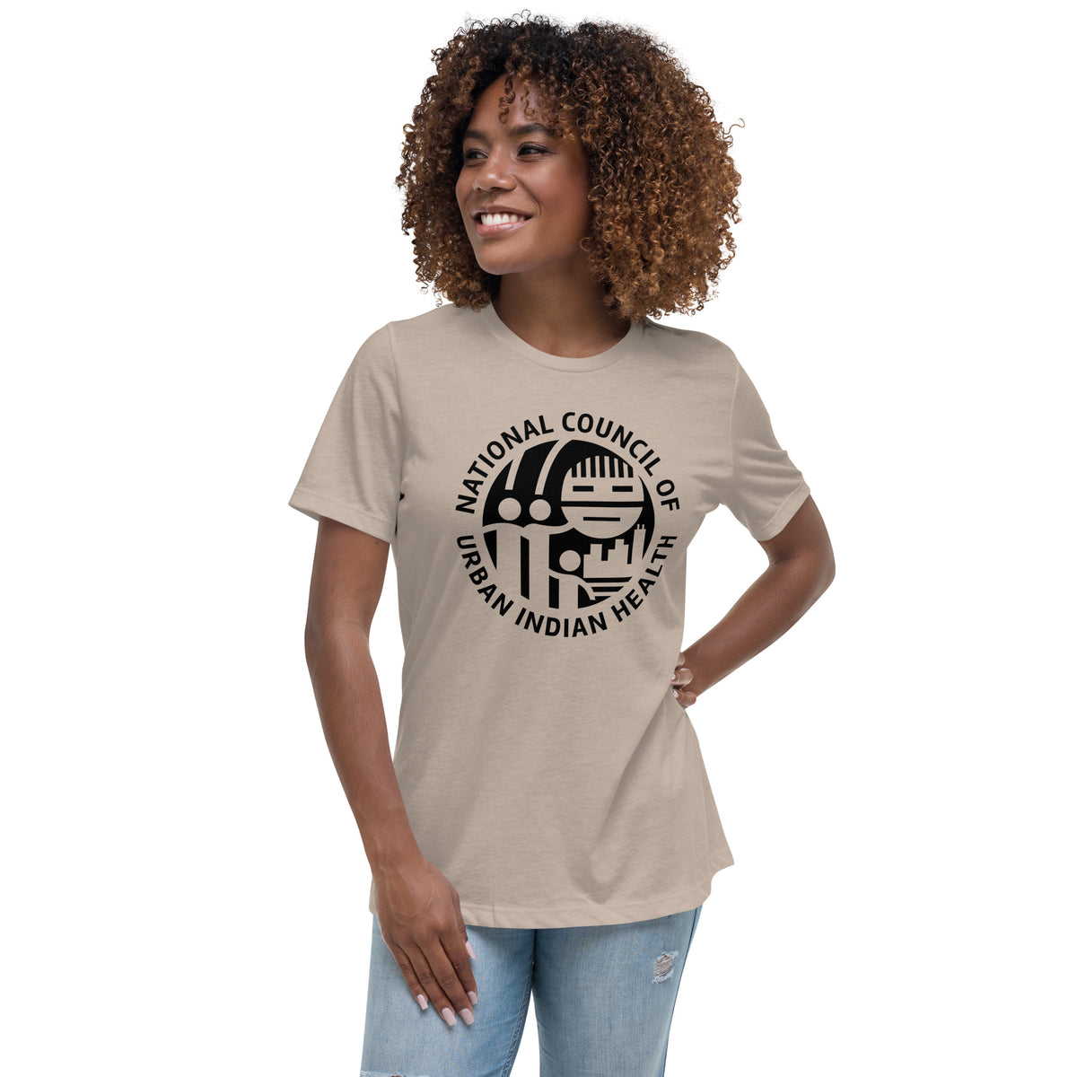 Women's Relaxed T-Shirt with Black Logo