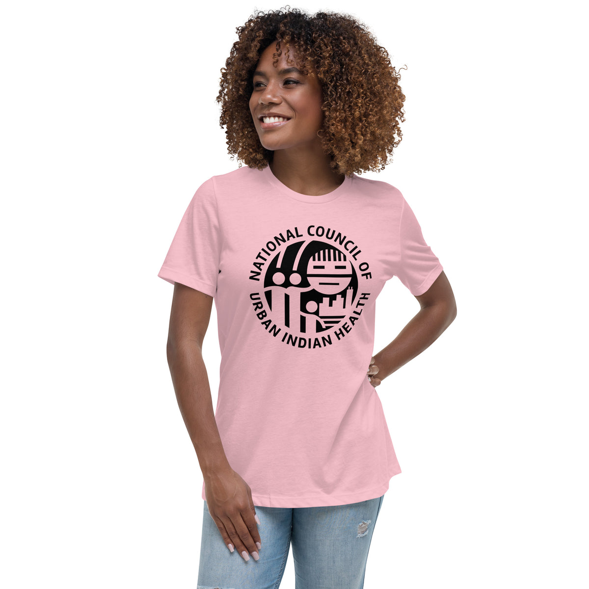 Women's Relaxed T-Shirt with Black Logo