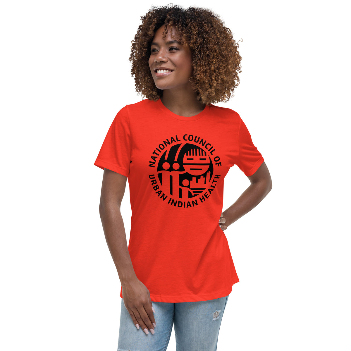 Women's Relaxed T-Shirt with Black Logo