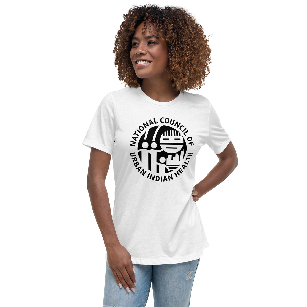 Women's Relaxed T-Shirt with Black Logo